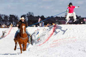 Extreme Horse Skijoring Event Photo