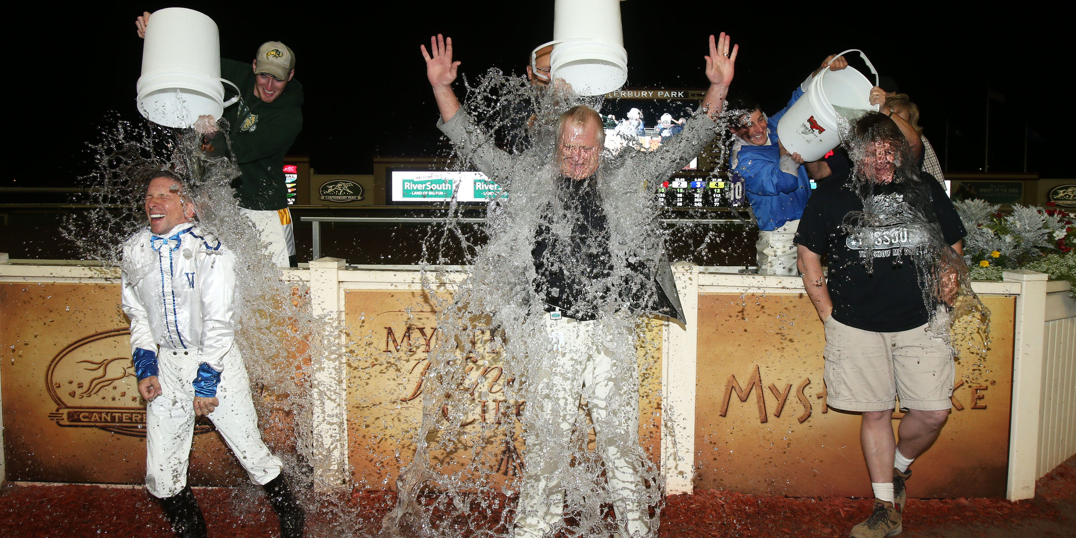 Dean Butler, Randy Sampson, and  Mac Robertson participate in the ALS Ice Bucket Challenge